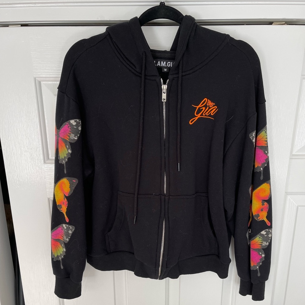 I.AM.GIA Butterfly Zip Up Hoodie